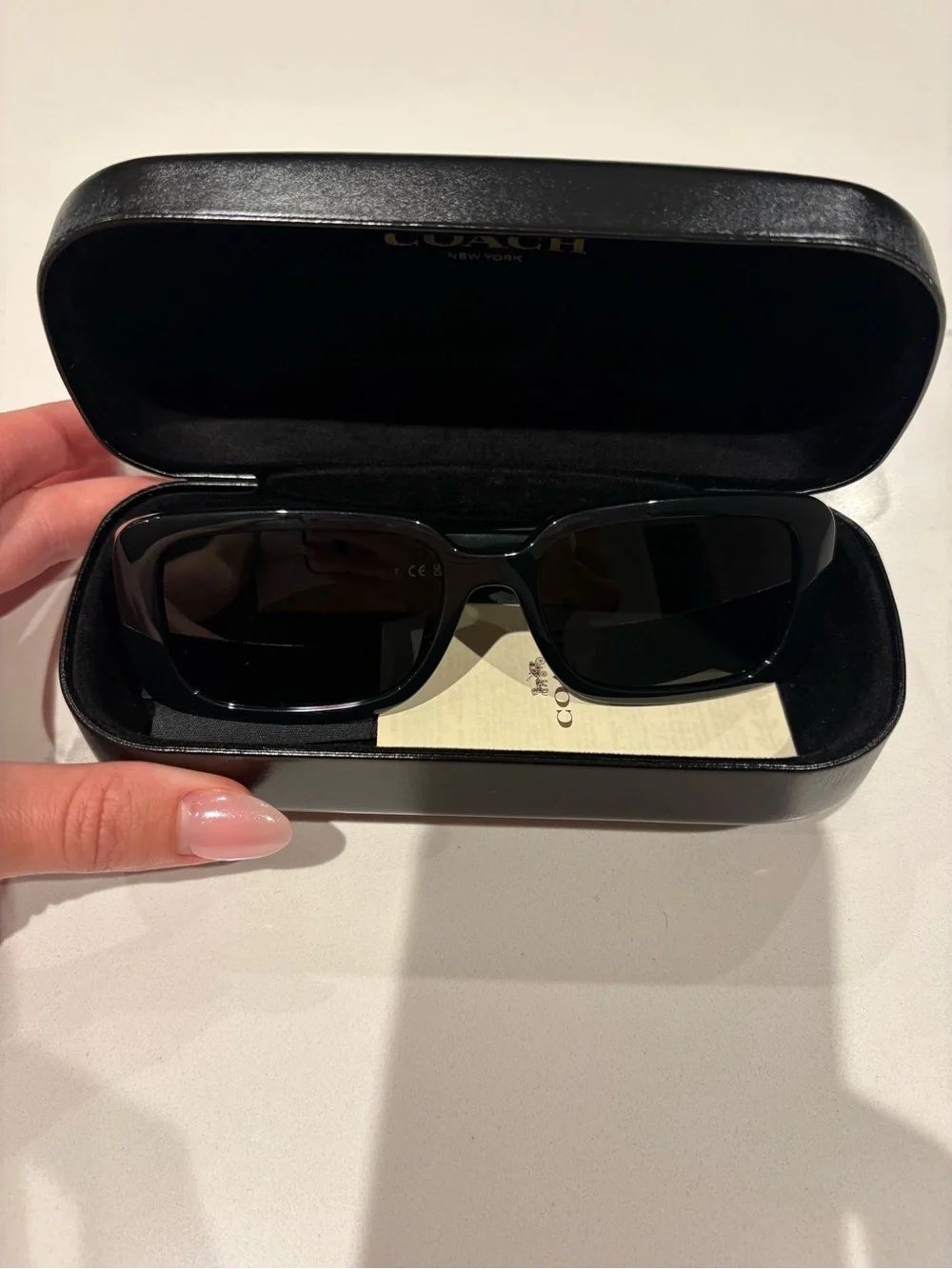 Coach Black Narrow Rectangle Sunglasses